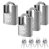 KAWAHA 21/40-4PS High Security Stainless Steel Shrouded Padlock with Stainless Steel Key for Both Indoor and Outdoor use (Heavy