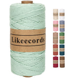 Likeecords 100% Cotton Crochet Bag Cord 2mm 170m Macrame Cord 2mm Crochet Thread Macrame Rope Gift for Knitter (Light Green)