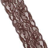 Elastic Lace Trim 10 Yards Brown Lace Ribbon Floral Pattern Stretchy Fabric for Sewing, Garment, Gift Wrapping