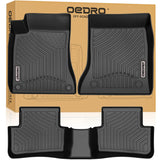 OEDRO Floor Mats Accessories Set (Full Set + Cargo) Fit for 2022-2025 Jeep Wagoneer, Custom Fit TPE All-Weather Floor Liners, Bl