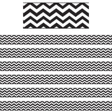 Ashley Productions Magnetic Magi-Strips, Black Chevron, 12 Feet Per Pack, 6 Packs
