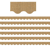 Teacher Created Resources Burlap Design Scalloped Border Trim, 35 Feet Per Pack, 6 Packs