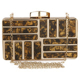 Tooba Women Handicraft Beautiful Metallic Acrylic Box Clutch Bag Purse For Bridal, Casual, Wedding (Both Sides Exactly Same) (Co