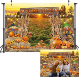 Fall Pumpkin Patch Backdrop Banner Autumn Pumpkin Harvest Photography Background Fall Halloween Autumn Thanksgiving Party Decora