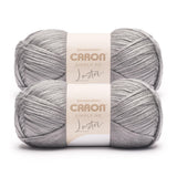 Caron Simply Me Luster Pewter Yarn - 2 Pack of 170g/6oz - 65% Nylon, 35% Acrylic - #4 Worsted (Medium) - 360 Yards - Knitting/Cr