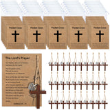 Qpige Bulk 30 Pocket Cross Cards Christian Gifts, Wooden Pocket Cross Charm Christian Religious Gifts Small Faith Based Comfort