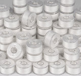 ilauke 90 pcs White Bobbin Thread, Size A Prewound Sewing Thread Bobbins with Clear Storage Plastic Case Box Compatible with Bro