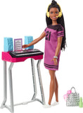 Barbie: Big City, Big Dreams BrooklynRoberts Doll (11.5-in, Brunette with Braids) & Music Studio Playset with Keyboard & Acc