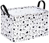 MAIZMZ Girls Empty Gift Basket Heart Print Storage Cube for Women, Closet Shelf Organizer Bins with Handles Nursery hamper Kids