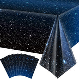 Space Tablecloth Starry Night Tablecloth Decorations Plastic Galaxy Table Cover Space Stars Theme Party Supplies for Birthday Ho