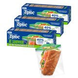 Ziploc XL Sandwich and Snack Bags with EasyGuide Texture, Plastic Storage Bags with Grip n Seal Technology, 90 Bags Total
