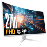 Westinghouse 27 Inch Curved Full HD White Gaming Monitor, 200Hz, AMD FreeSync Support, Low Motion Blur, 1500R Curve, 1920 x 1080