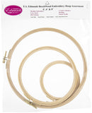 Frank A. Edmunds Beech Wood Embroidery Hoop Set 4 6 and 8 Assortment 8 mm High with Finely Polished Smooth Edges
