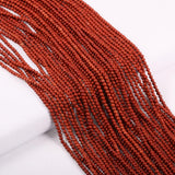 155pcs 2mm Natural Red Stone Loose Round Beads Gemstone Smooth Samll Spacer Beads for jewerly Making Bracelet Necklace