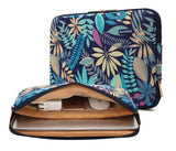 KAYOND Canvas WaterResistant for 15.617 Inch Laptop Sleeve Case Bag (17 Inches, Forest Series Bule)