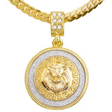metaltree98 Fashion Iced CZ Lion Head Medallion Pendant 20 Miami Cuban Chain Necklace MCP 2048 G (20)