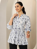 Libas Women'S Cotton Floral A-Line Kurtis (29370O_Grey_Xl)