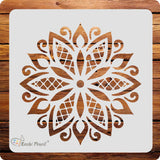 Kachi Pencil Mandala Art Design Stencils for Art and Craft Painting, Size 6x6 inch Reusable Stencil for Painting, Fabric, Glass,