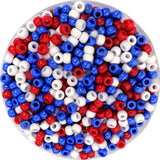 1200pcs Patriotic Beads, Red White Blue Pony Beads for Jewelry Making Crafts, DIY Fun Plastic Pony Bead Bulk for 4th of July Ind