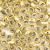 Yiizzxin 200Pcs Round Ancient Gold Letter F Beads,4x7mm Flat Letter-F Bead for Bracelets,Alphabet Beads for Jewelry Making DIY N