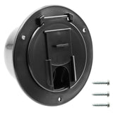 Halotronics RV 5-inch Round Electric Cable Hatch for 30 and 50 Amp Cords (Black)