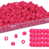 Deinduser Bulk Pony Beads With Storage Box - Red and Rainbow for Bracelets, Crafts, Hair, Key Chain, Jewelry Making (300PCS)