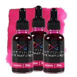 Artfinity Liquid Watercolor Paint 30 ml Bottle - 3 Pack, Magenta - Vibrant Dye-Based Liquid Watercolor w/Glass Pipette, Fast-Dry
