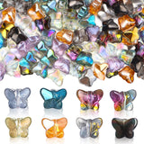 200Pcs Mixed Butterfly Beads Electroplated Glass Beads Butterfly Spacer Beads for Jewelry Making Crafting DIY Accessories