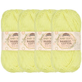 JubileeYarn Baby Soft Bamboo Cotton Yarn - 50g/Skein - Eggnog - 4 Skeins
