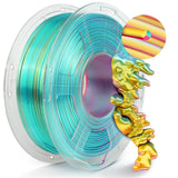 TECBEARS Silk PLA Filament Triple Color, Shiny 3D Printer Filament 1.75mm, Dimensional Accuracy +/- 0.02mm, 1kg Spool(2.2lbs) Fi