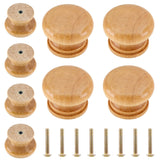 Luomorgo 8 Pcs Natural Wood Dresser Knobs, Round Wooden Cabinet Knobs, Mushroom Shape Drawer Knobs Pulls for Cabinets, Cupboard
