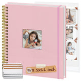 Hiwhy 8.5x11 Inch Scrapbook Photo Album, Linen Cover DIY Scrapbooks with 30 Sheets Plastic Sleeves 60 Pages Memory Book for Wedd