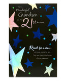 UK Greetings | 21st Birthday Card for Grandson | Happy Birthday Gifts | Him, Boys, Men | Lovely Design | With Envelope | 155 x 2