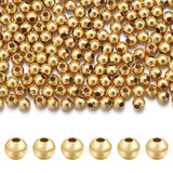 Chuyau 300pcs 3mm 18k Gold Filled Spacer Beads for Jewelry Making Seamless Smooth Metal Brass Beads for DIY Bracelets Necklace E
