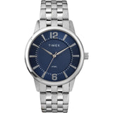 Timex Mens TW2T59800JT Analog Display Analog Quartz Silver Watch Color: Silver-Tone/Blue