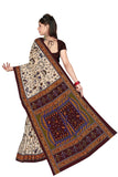 Tamaira Fashion Womens Plain Weave Pure Cotton Saree Without Blouse Piece(1560_Beige&Darkchocolate)