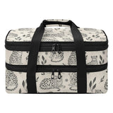 Eraedgza White Leopard Insulated Casserole Carrier for Hot Cold Dish