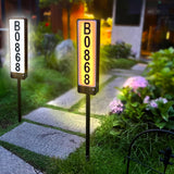 Solar Address Sign, Double Side House Numbers for Outside Light Up, Led Illuminated Address Number Outdoor with Stake, IP65 Wate