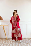 Gosriki Women'S Rayon Blend Straight Printed Kurta With Palazzo (Dakshayini Pink-Vks01-Gs_Xl_Pink_X-Large),Pink,,B0DKX71W8D