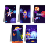 woopme Astronaut Space Magnetic Bookmark Boys Girls Kids Students Books Lovers Readers Gift Magnetic Page Clips Folding 5 PCs