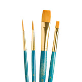 Princeton RealValue Paintbrush, Round 3, Liner 1, Shader 4, Wash 1/2, Blue