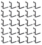 JSP Manufacturing Plastic L Style Peg Board Hook Kit | Garage Tool Craft Jewelry Storage Pegboard Organizer (25, Black)