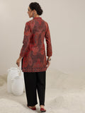 Libas Womens Woven Design Wool Straight Kurta With Palazzos Multicolour Xl