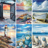 DOZEEZOP 6 Pack 5D Diamond Painting Kits for Adults, Diamond Art Kits for Adults Beginners of All Ages, Round Full Drill Arts an