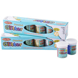 Creative Arts by Charles Leonard Glitter Set, 3/4 Ounce Bottles, 2 Each of Red, Blue, Green, Gold, Silver and Multi, 12 Bottles/