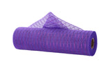 Fine Weave Metallic Deco Poly Mesh for Wreaths, Bows, Crafts, and Decorations, 10 Inches x 10 Yards (Purple, Purple Foil)