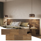 Wall!Supply 3D Wall Panels - Reclaimed Squared Asian Teak Wood - Home Decor Wallpaper Alternative for Living Room, Bedroom & Off