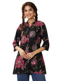 Libas Women'S Floral Straight Tunics (98189_Black Xl)