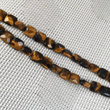 Natural Stone Beads Square Faceted Beading Tiger Eye Gemstone Loose Beads for Jewelry Making 7.9 inches 2 Strands
