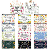 Talltalk 14 Pack Floral Bible Verse Cosmetic Bags for Women Travel Zipper